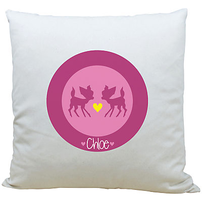 A Piece Of Personalised Deer Cushion, Pink A Piece Of Personalised Deer Cushion, Pink